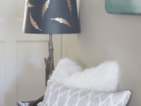 feather patterned lampshade