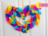 heart shaped feather wreath