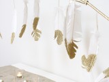 glitter feather chandelier
