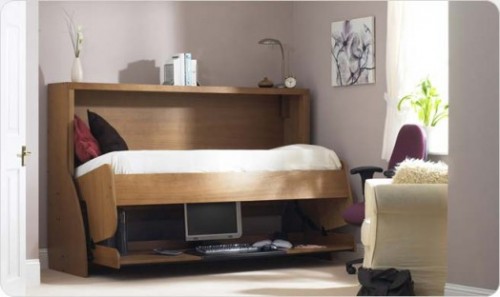 Space Saving Bed Transformable to Desk