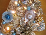 blue vintage jewelry Christmas tree