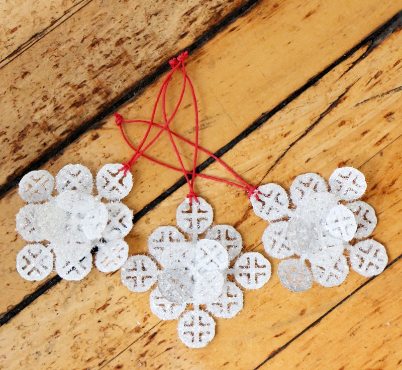 Picture Of sparkly diy christmas mosaic ornaments  1