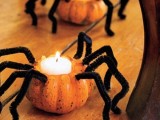 spider-like pumpkin candleholders are very cute, funny and nice for Halloween including kids’ parties