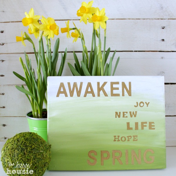 ombre green SPRING sign