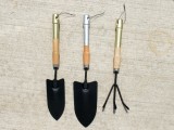 metallic handle garden tools