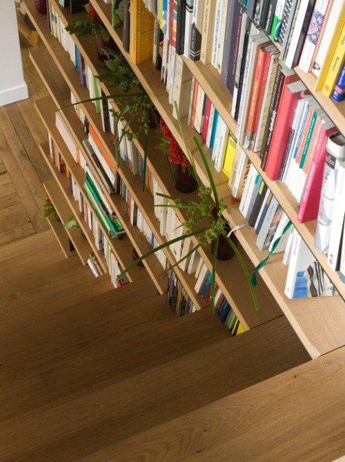 Staircase Design Idea To Combine It With A Library