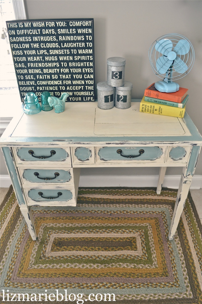 shabby chic two toned desk