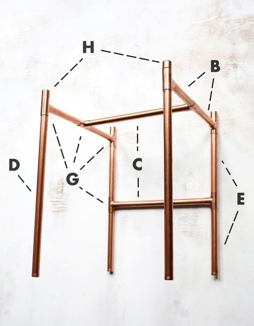 Stylish DIY Copper Pipe Side Table