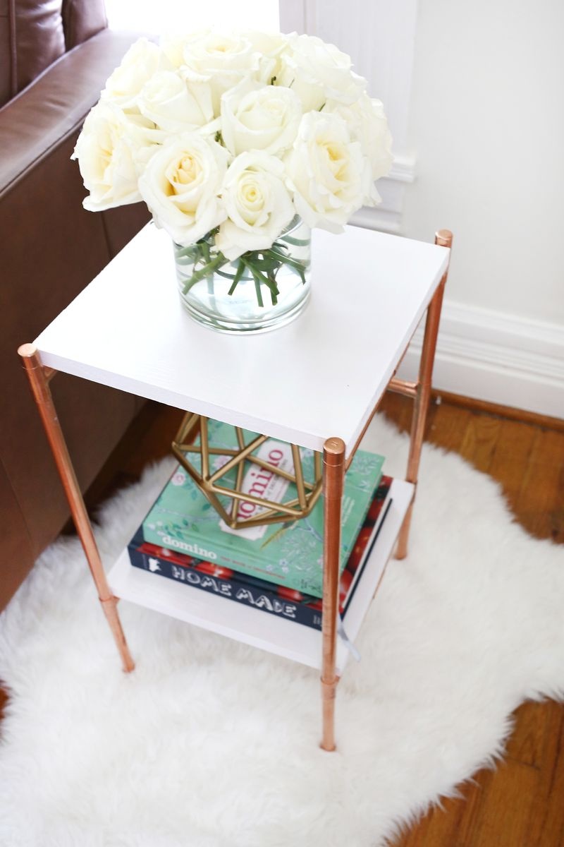 Stylish diy copper pipe side table  8