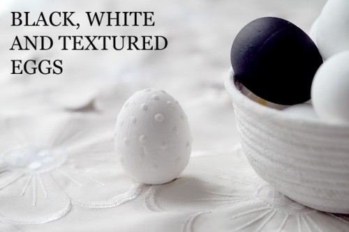 black and white Easter eggs (via sas-does)