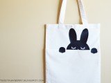 black and white bunny bag