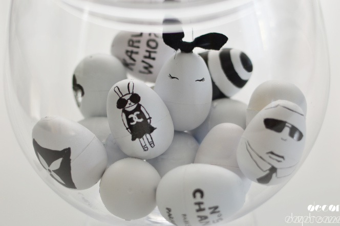 fashionable black and white eggs