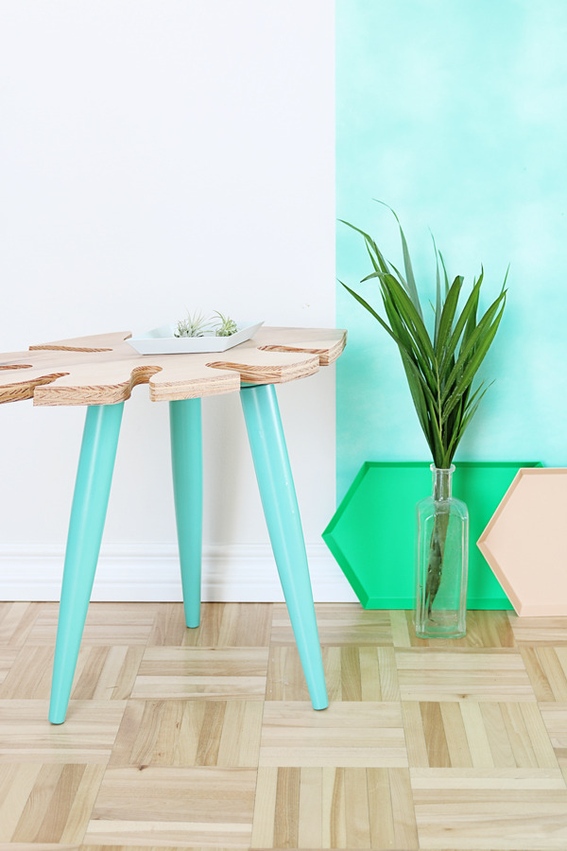 Picture Of stylish diy tropical leaf side table  6