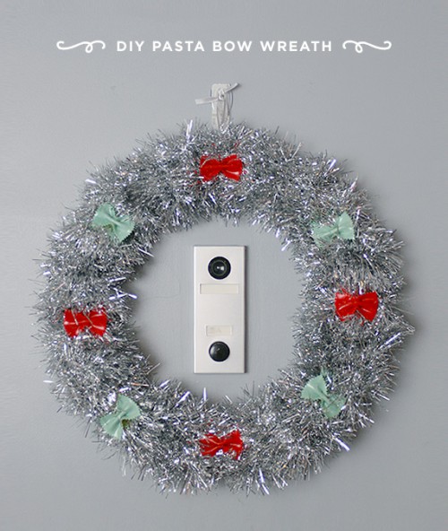 silver pasta bow wreath (via little-white-whale)