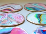 glossy marble coasters