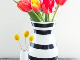 striped vase