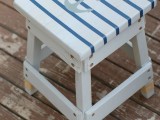 nautical striped stool