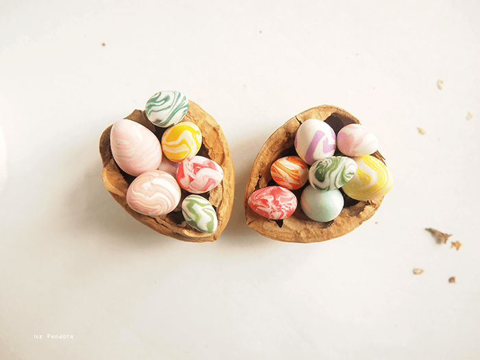 Tiny Diy Marble Clay Eggs For Easter