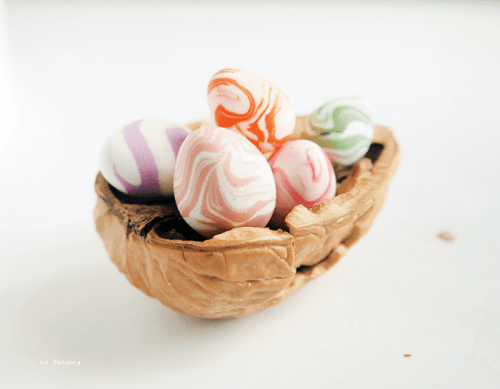 Tiny Diy Marble Clay Eggs For Easter