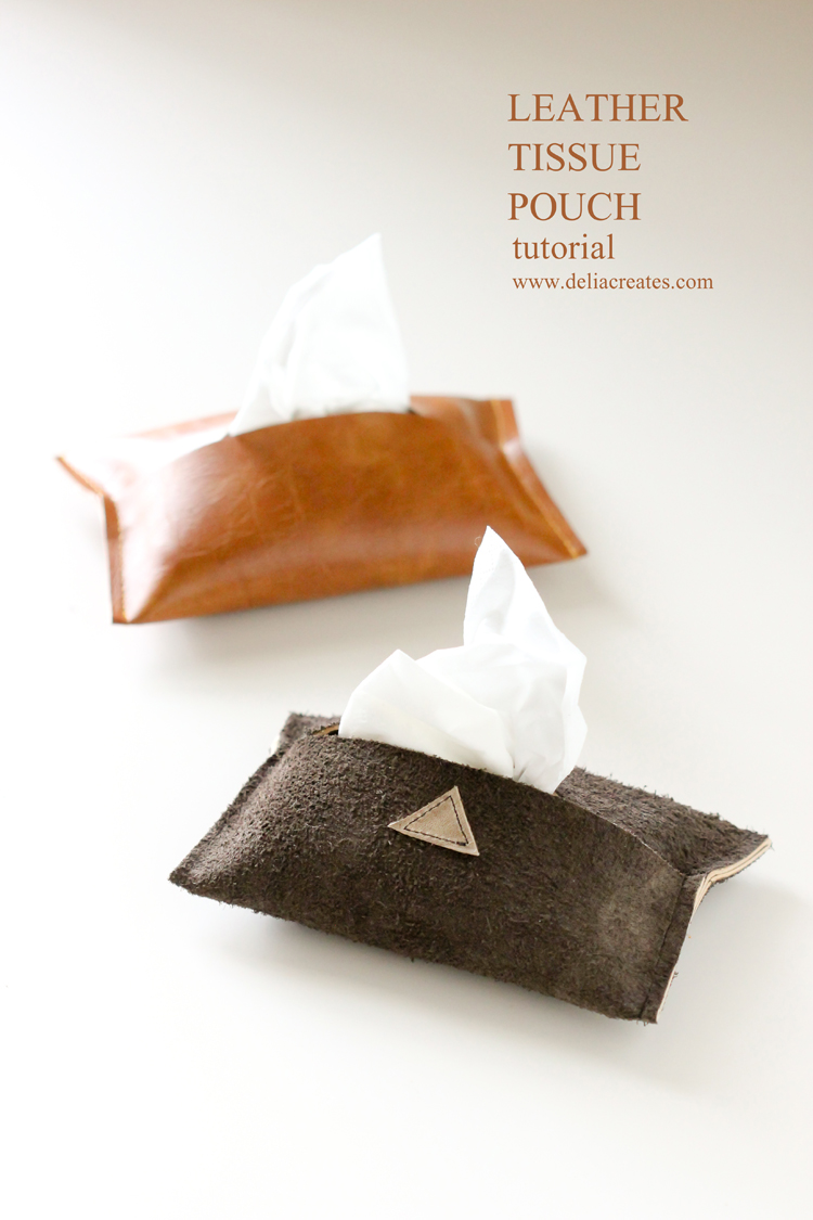 leather tissue pouch