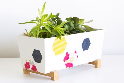 Trendy And Bright DIY Geometric Painted Planter