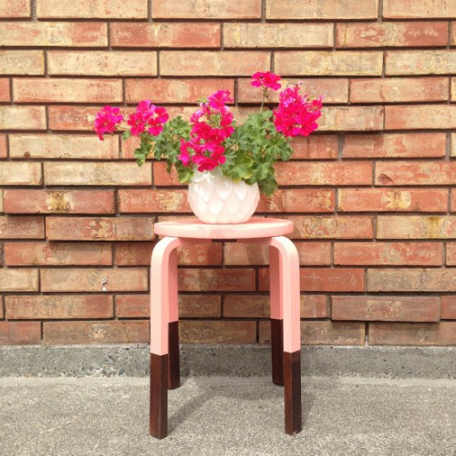 Trendy DIY Color Blocked Stool Or Side Table