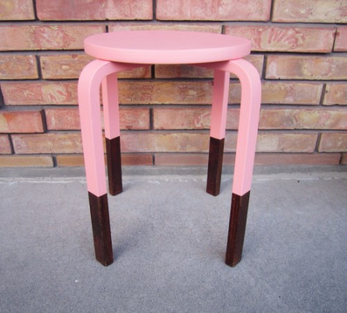 Trendy DIY Color Blocked Stool Or Side Table