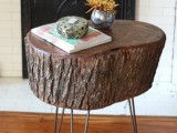 stump table with hairpin legs