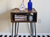 copper dipped hairpin leg side table