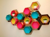 bold hexagon shelves