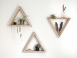 wooden triangle shelves