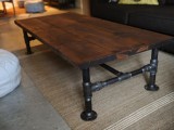 industrial coffee table with pipe legs