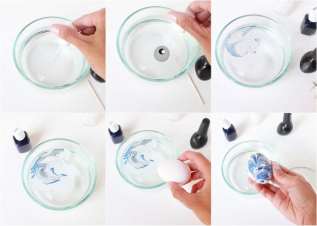 Picture Of trendy diy marble easter eggs using nail polish  4