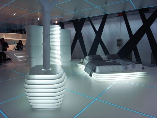 Tron Inspired Futuristic Interiors