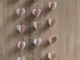 DIY pink heart garland
