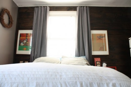 no sew curtains and headboard in one (via merrypad)