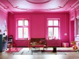 Vintage Bright Pink Living Room