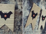 Vintage Halloween Garland With Bats And Pumpkins