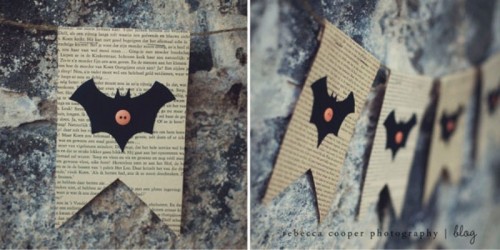 Vintage Halloween Garland With Bats And Pumpkins