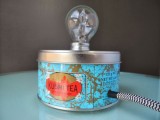 vintage-inspired tea can lamp