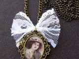 vintage-inspired pendant with a lady portrait