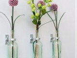 Wall Vases Of Reused Wine Bottles