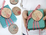 wooden stamped tags