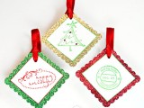 glittered and stamped gift tags